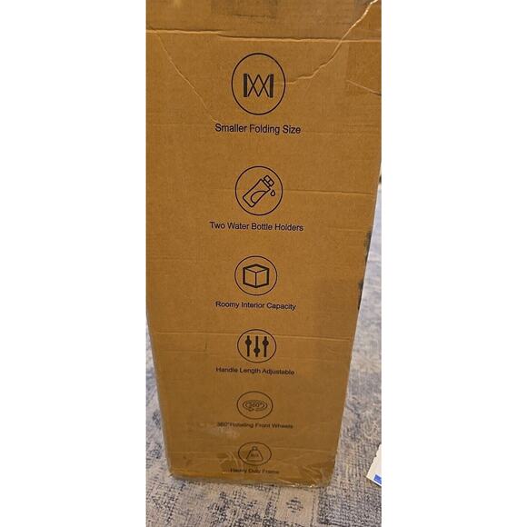 New Collapsible Folding Wagon, 2 Drink Holders; All Terrain Wheels Utility Cart - Picture 3 of 6